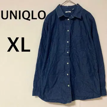 유니클로 UNIQLO 빅 사이즈 데님 셔츠 [ XL ] 캐주얼 코튼