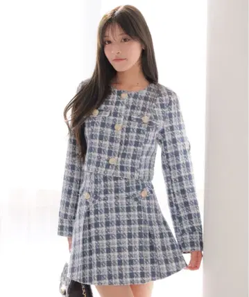 LIP SERVICE 스프링 트위드 플리츠 스커트