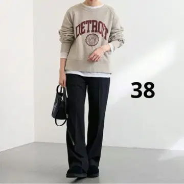 미사용 새상품 FRAMeWORK 속기모 플레어 팬츠 블랙 38