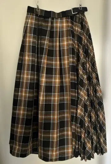 BEAMS 플리츠 스커트 S 사이즈 체크 무늬