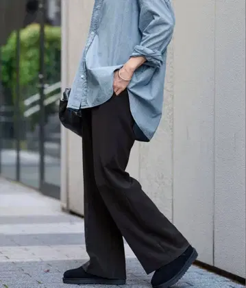 framework 세미 플레어 팬츠 블랙 38