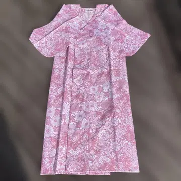 꽃무늬 핑크 화학 섬유 기모노 L 사이즈