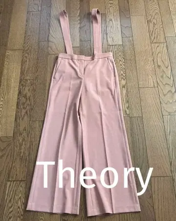 [ Theory ] 서스펜더 와이드 팬츠 핑크
