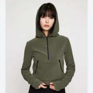 PATCH WORK WASH 후드티 올리브 그린