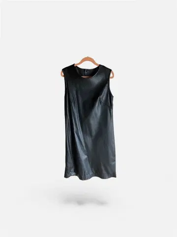 HARRIS 인조 가죽 슬리브리스 원피스 블랙