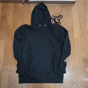 Champion Reverse Weave 블랙 후드티 맨투맨