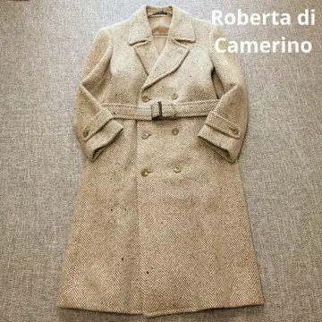 로베르타 디 카메리노 남성용 헤링본 더블 브레스트 코트 고급 울