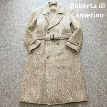 로베르타 디 카메리노 남성용 헤링본 더블 브레스트 코트 고급 울