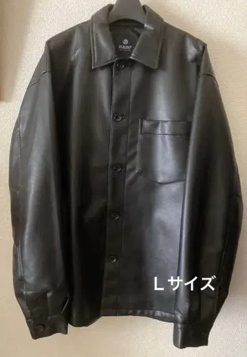남성용 셔츠 자켓 인조 가죽 블랙 L 사이즈