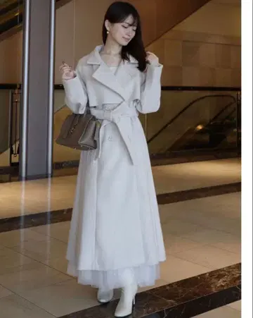 dazzlin 2WAY 레이디 코트 아이보리 M 사이즈