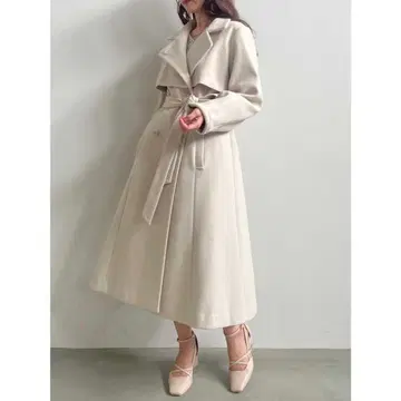 dazzlin 2WAY 컬러 레이디 코트 아이보리 M 사이즈