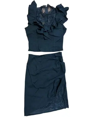 an 프릴 장식 블랙 셋업 드레스 S 블랙 산타