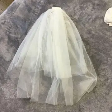롱 웨딩 베일 빗 포함 화이트