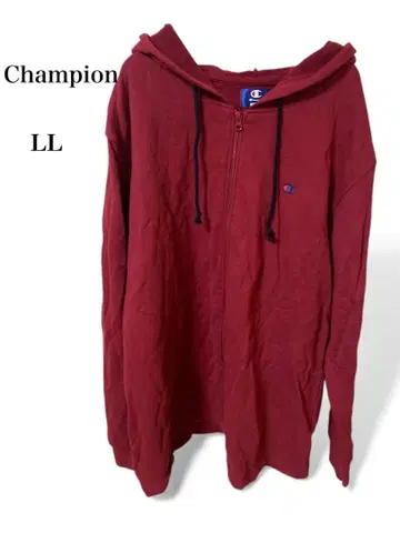 Champion 빨간색 집업 후드티 LL
