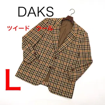 H4454 닥스 체크 무늬 트위드 울 2 버튼 자켓