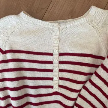 [ relume ] 코튼 패널 보더 니트 풀오버