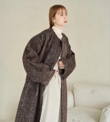 [ 택 포함 새상품 ] hinari 노카라 샤기 롱 코트