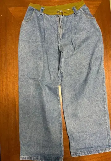 Wudgeboy 라이트 블루 와이드 데님 팬츠