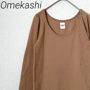 Omekashi 티셔츠 리브 크루넥 레이스 메로우 프릴 심플