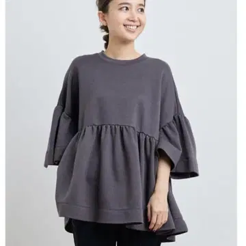 yori 개더 슬리브 티셔츠