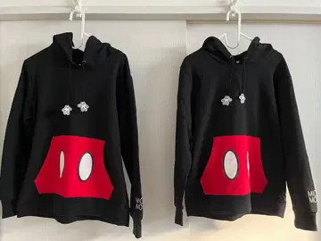 커플룩 미키마우스 후드 부착 후드티 M 2장 세트!!
