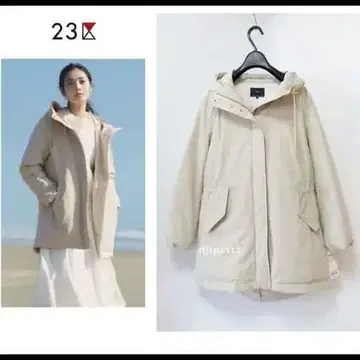 *23구 밀리터리 후디드 다운 코트* 사이즈 38 새상품급