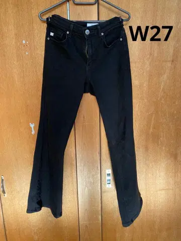 SOMETHING 스키니 플레어 팬츠 허리 27