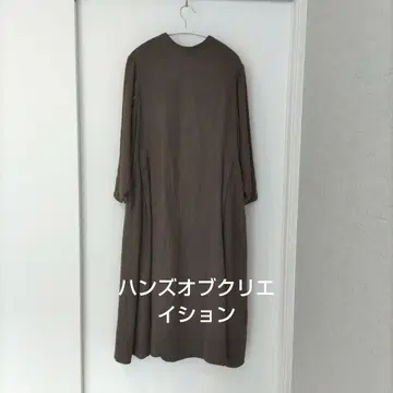 브라운 긴팔 원피스