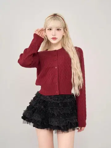 Darich 내로우 케이블 니트 가디건