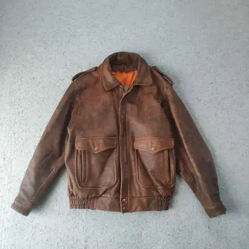 A-2 G-1 소가죽 가죽 자켓 브라운 M 상당 짧은 기장