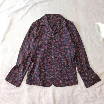 하나뿐인 테일러드 자켓 쇼와 레트로 미니 꽃무늬 M 일본제 빈티지