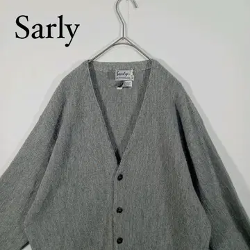 Sarly 그레이 V넥 가디건 XL 빈티지