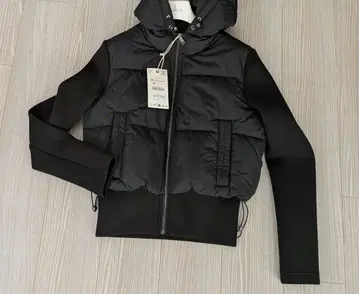 자라 인기 완판 블랙 후드 부착 다운 자켓 블루종 숏