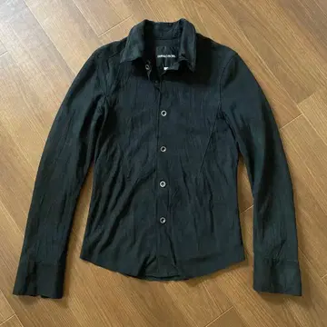 BUFFALO BOBS 블랙 염소 가죽 셔츠 슬림핏 사이즈 1