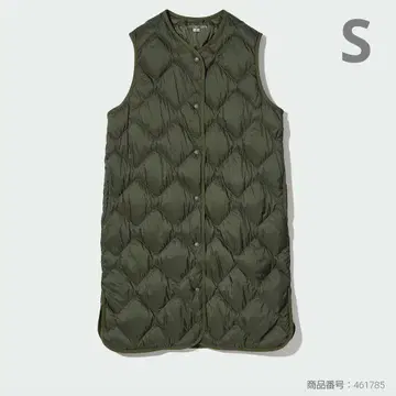 UNIQLO 울트라 라이트 다운 롱 베스트 올리브 S