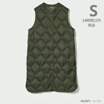 UNIQLO 울트라 라이트 다운 롱 베스트 올리브 S