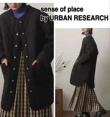 컨디션 최상 센스 오브 플레이스 어반 리서치 퀼팅 미들 코트 블랙