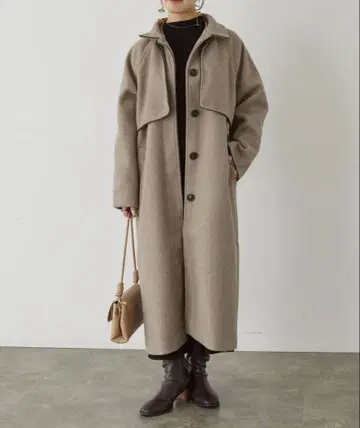 [새상품급] [SALE] Thevon 베이지 울 혼방 롱 코트 M 사이즈