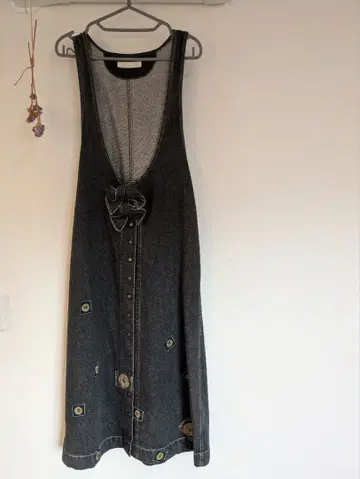 슬리브리스 다크 데님 롱 원피스