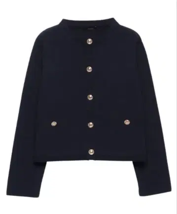 anuans 오리지널 버튼 노카라 니트 자켓