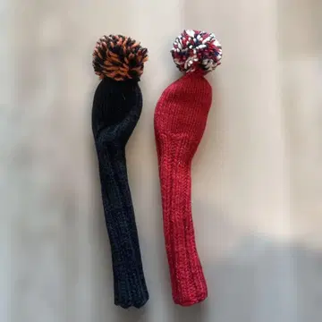 정크 레이 니트 헤드커버 2개 세트 폼폼 포함