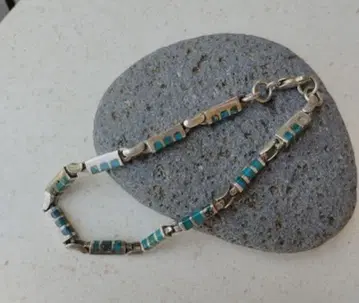 Via hijau 터콰이즈 실버 팔찌