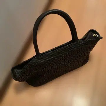 블랙 뜨개질 토트백