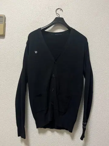 호스 Lefty-h 코튼 니트 가디건 /38 블랙 로고 자수 블랙