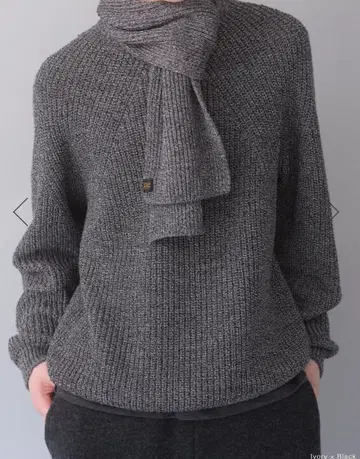 [ 3만 엔 상당 / BATONER ] 애쉬 그레이 리브 크루넥 스웨터