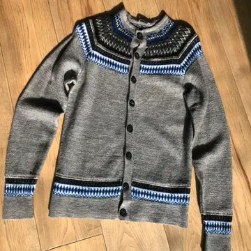 J.LINDBARG 노르딕 무늬 울 혼방 가디건