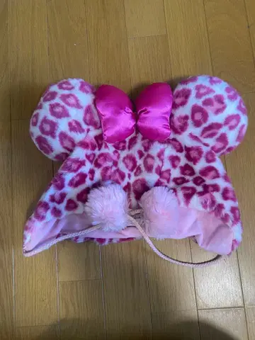 미니풍 레오파드 무늬 퍼 모자