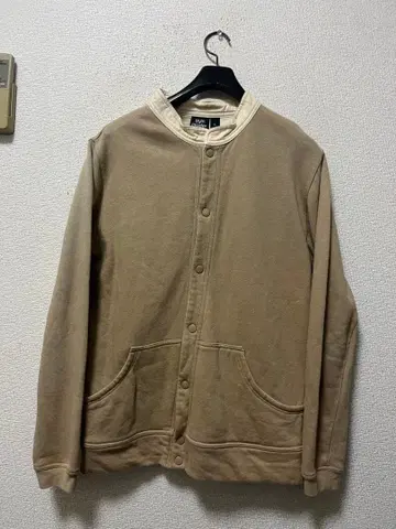 짐 마스터 헴프 혼방 맨투맨 스냅 가디건 / L 베이지 스트레치