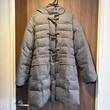 [컨디션 최상] 그레이 더플 코트 다운 코트 후드 부착