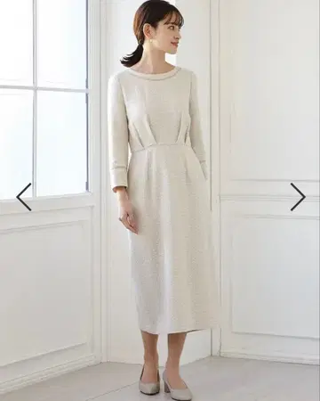 [ AIMER ] 에메 7부 소매 원피스 MEDIUM 베이지 M 사이즈